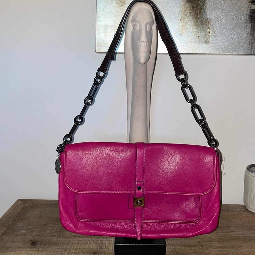 Lanvin Small Pink Leather Silver Chain Shoulder Handbag